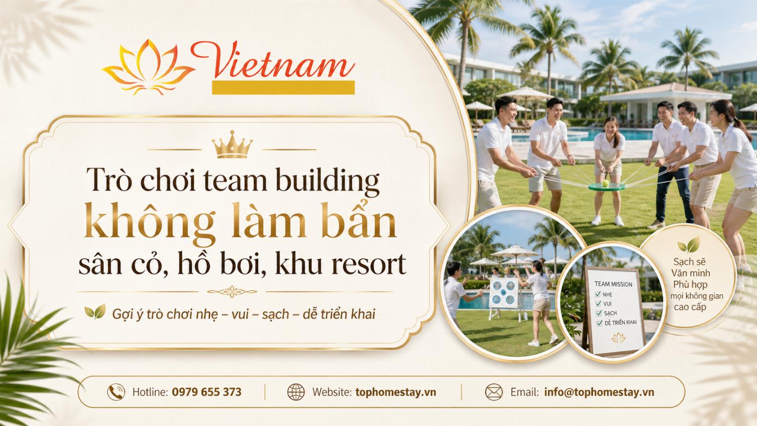 Trò Chơi Team Building Không Làm Bẩn Sân Cỏ, Hồ Bơi, Khu Resort