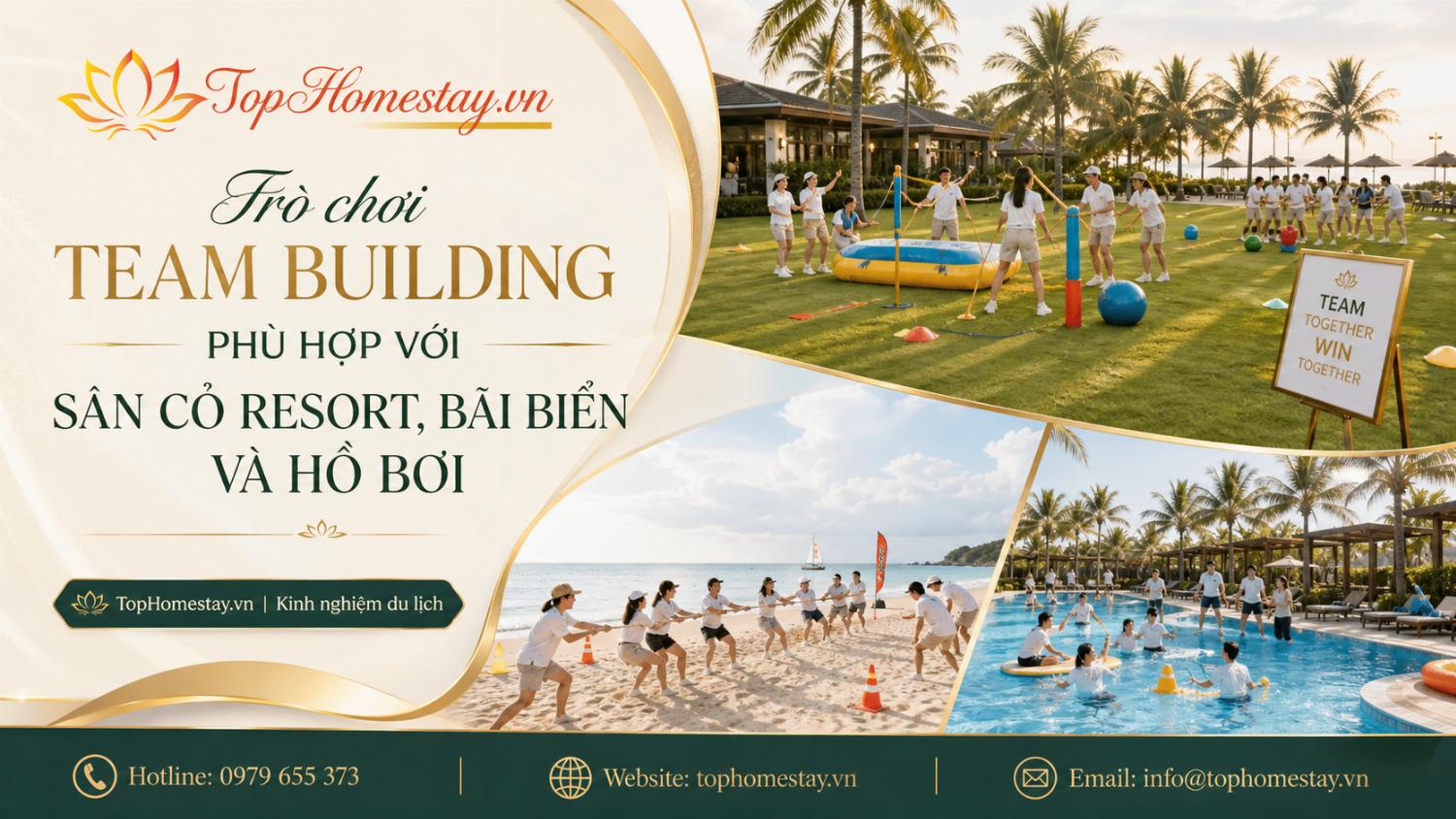 Trò Chơi Team Building Phù Hợp Với Sân Cỏ Resort, Bãi Biển Và Hồ Bơi