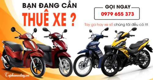 Dịch vụ cho thuê xe máy, xe tay ga, xe số