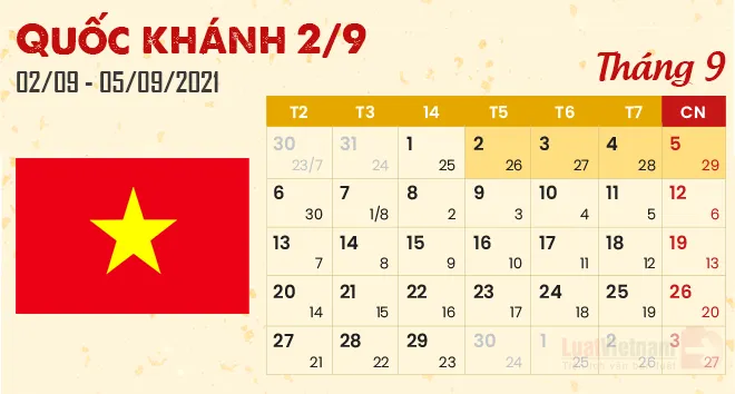 Lịch nghỉ Lễ Quốc Khánh 2/9 chính thức của năm 2026