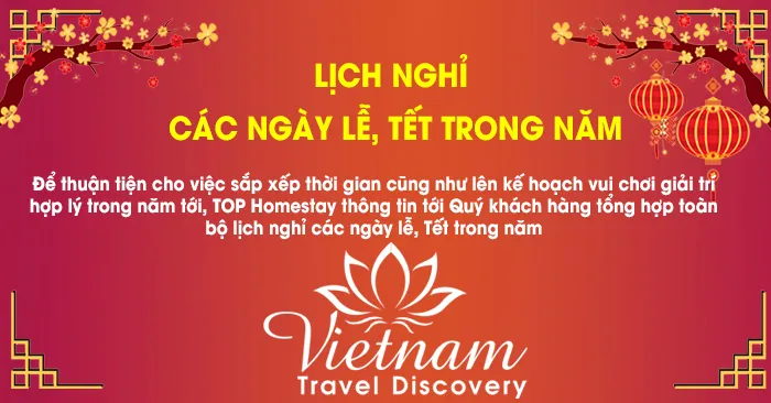 Lịch nghỉ chi tiết các ngày lễ, Tết trong năm 2026